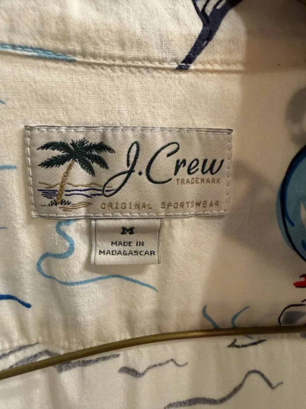 J. Crew Men's Short-Sleeved Shirt in Sailboat Print, Medium